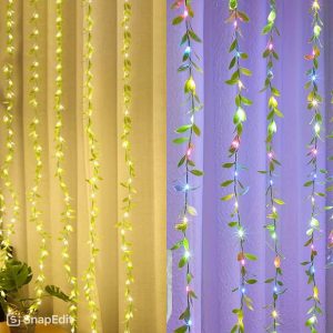 Henna  Leaf Led String Curtain Light