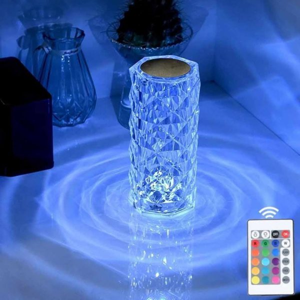 RGB 16 Color Crystal Rose Diamond Table Lamp with Remote Control - Image 4