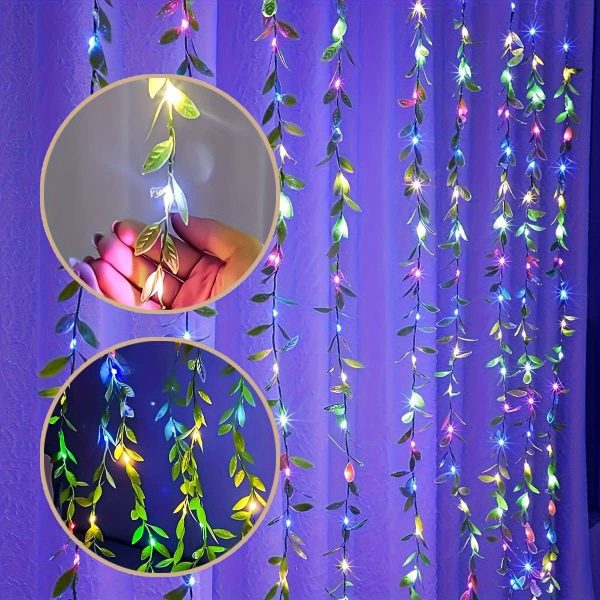 Henna  Leaf Led String Curtain Light - Image 2