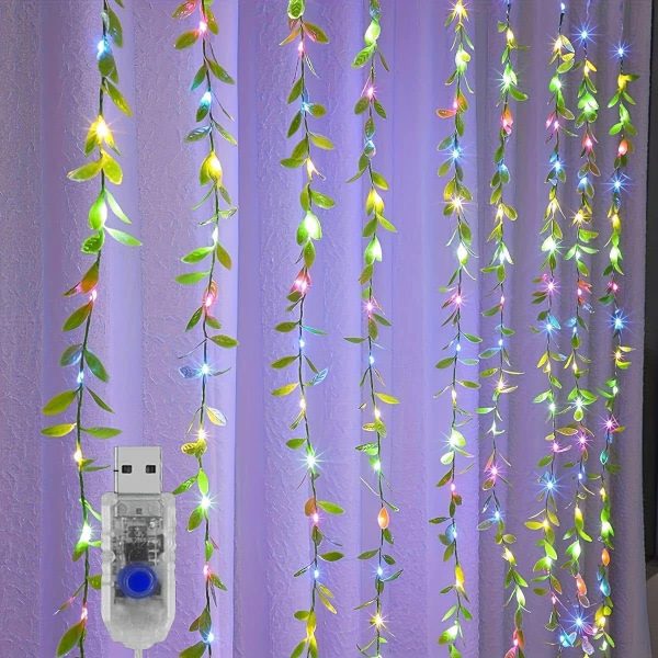 Henna  Leaf Led String Curtain Light - Image 4